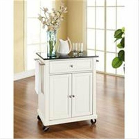 BETTERBEDS Crosley Furniture Solid Black Granite Top Portable Kitchen Cart-Island in White Finish BE2613733